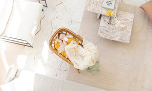 The best low-tox bassinet and cot sheets, scandi floral swaddles, and crinkled gauze blankets made from 100% GOTS organic cotton.