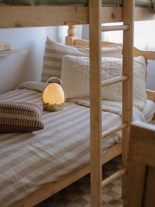 Earth Oatmeal / Neutral Striped Single Bed Duvet Cover and Pillowcase